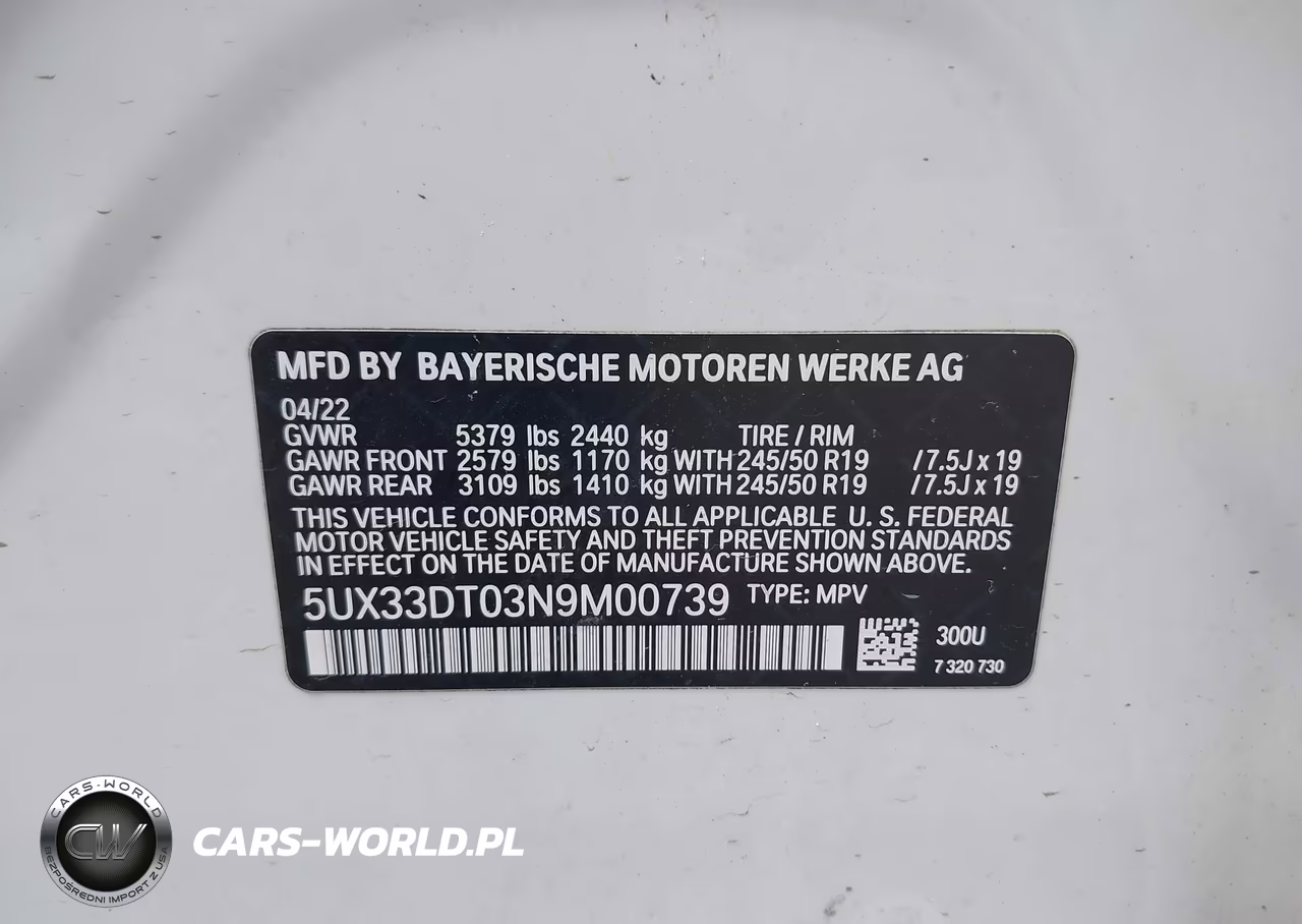 2022 BMW X4 xDrive30I VIN:5UX33DT03N9M00739 - 9
