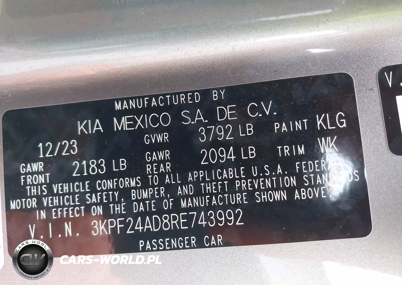 2024 Kia Forte Lxs VIN:3KPF24AD8RE743992 - 9