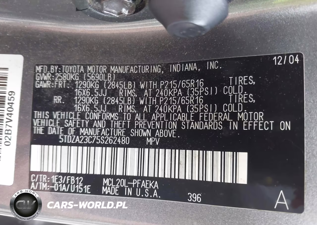 2005 Toyota Sienna Le VIN:5TDZA23C75S262480 - 9