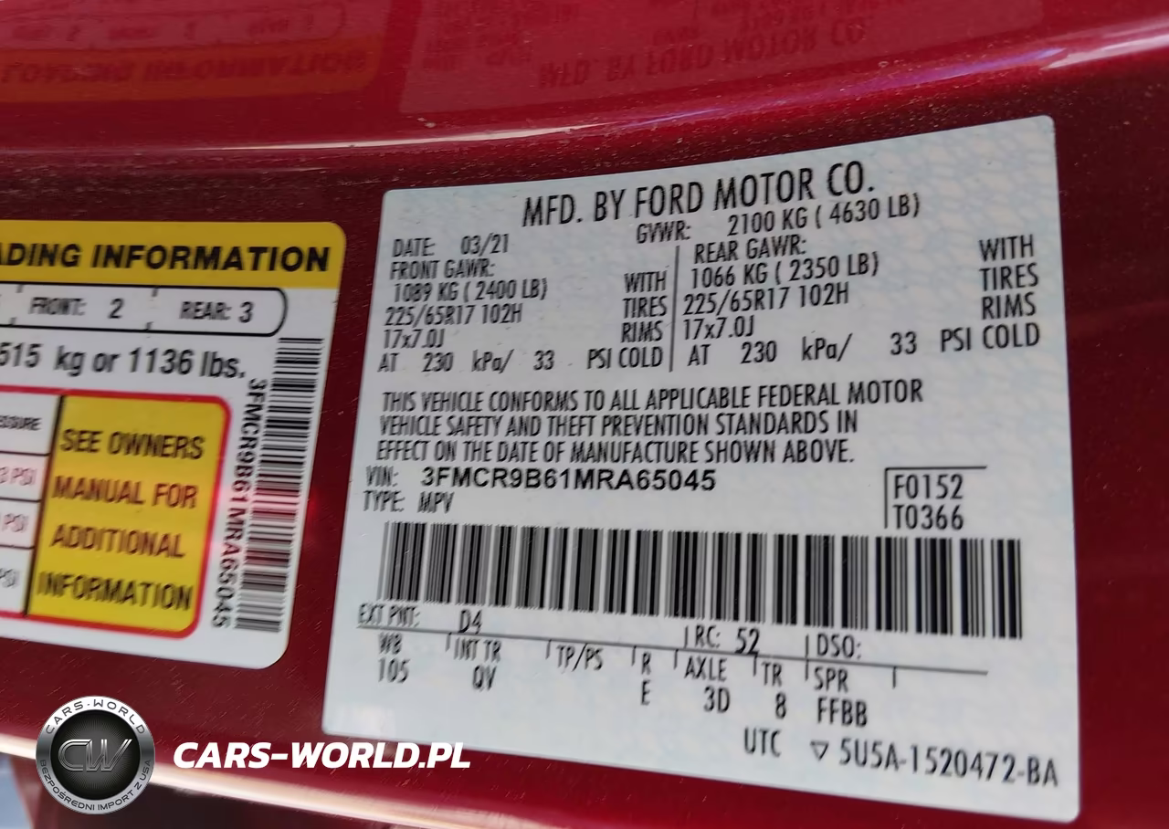2021 Ford Bronco Sport Big Bend VIN:3FMCR9B61MRA65045 - 9