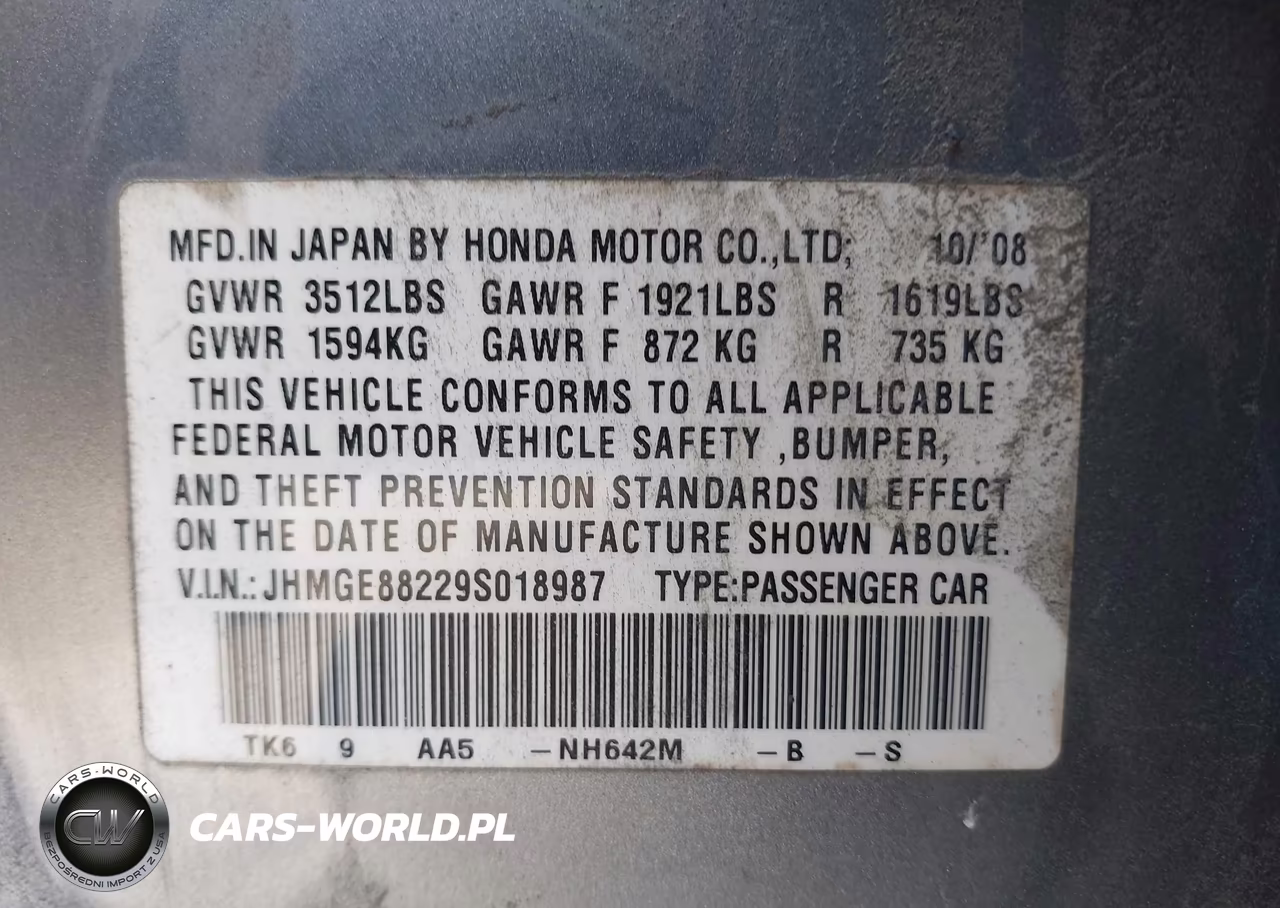 2009 Honda Fit VIN:JHMGE88229S018987 - 9