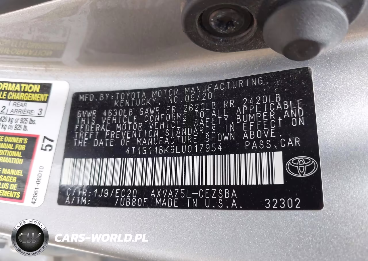 2020 Toyota Camry Se-Se Night Shade VIN:4T1G11BK9LU017954 - 9