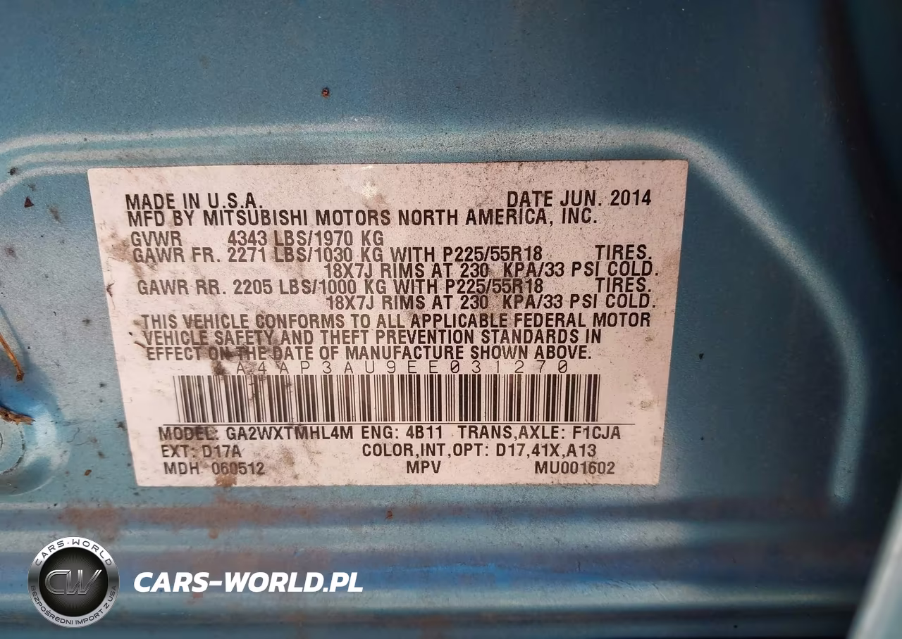 2014 Mitsubishi Outlander Sport Es VIN:4A4AP3AU9EE031270 - 9