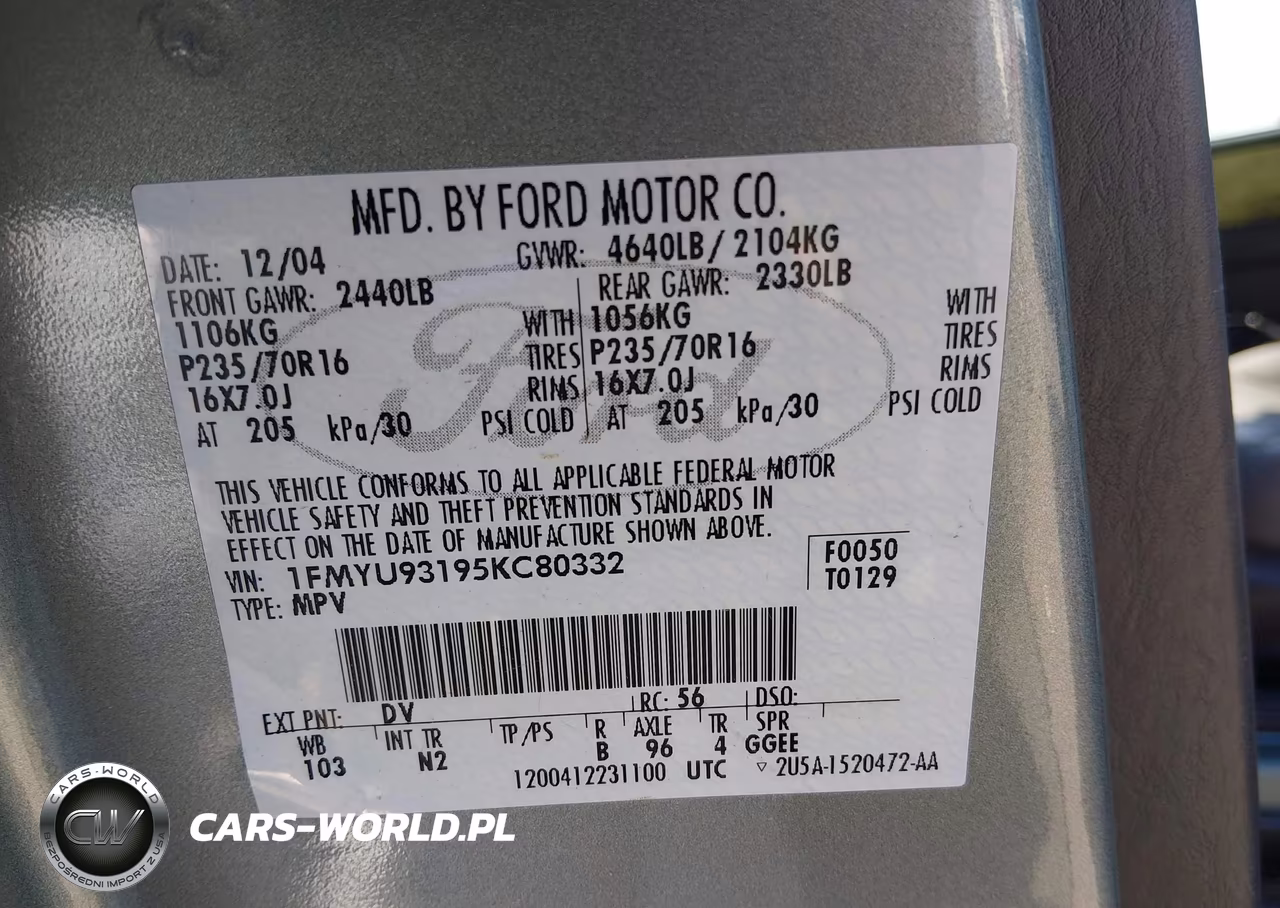 2005 Ford Escape Xlt VIN:1FMYU93195KC80332 - 9