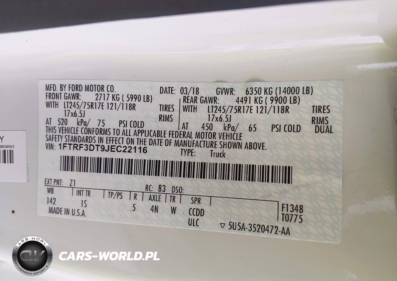 2018 Ford F-350 Xl VIN:1FTRF3DT9JEC22116 - 9