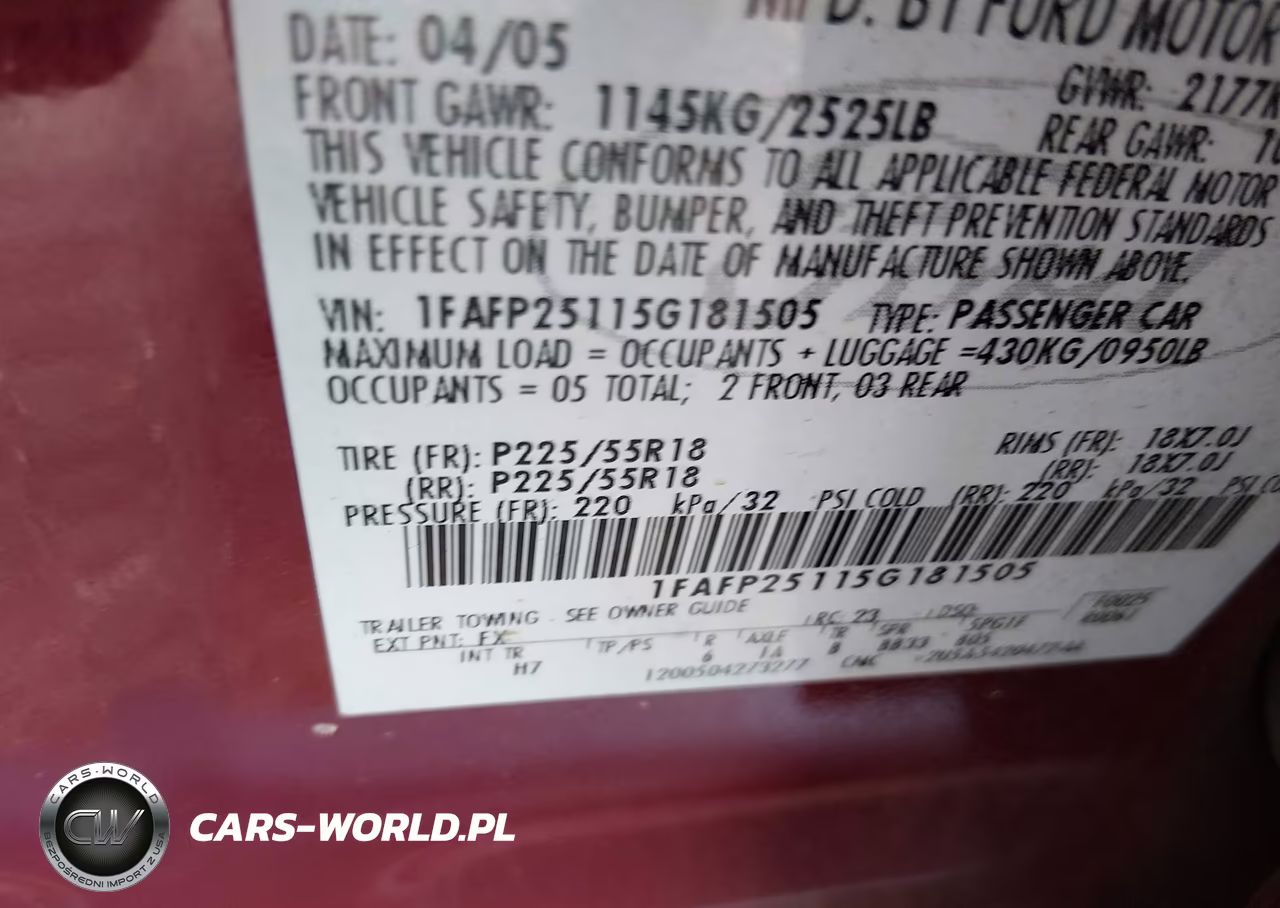 2005 Ford Five Hundred Limited VIN:1FAFP25115G181505 - 9