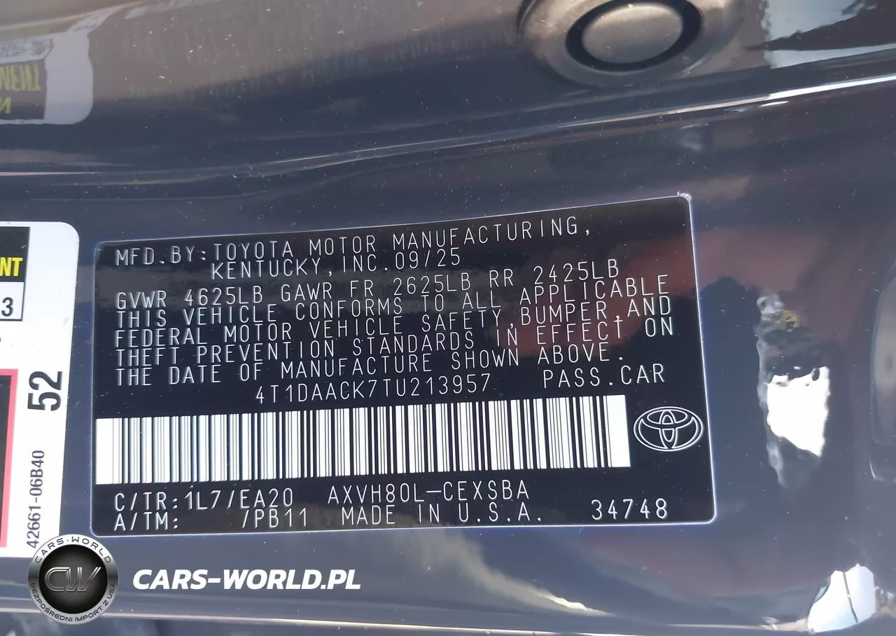 2026 Toyota Camry Se VIN:4T1DAACK7TU213957 - 9