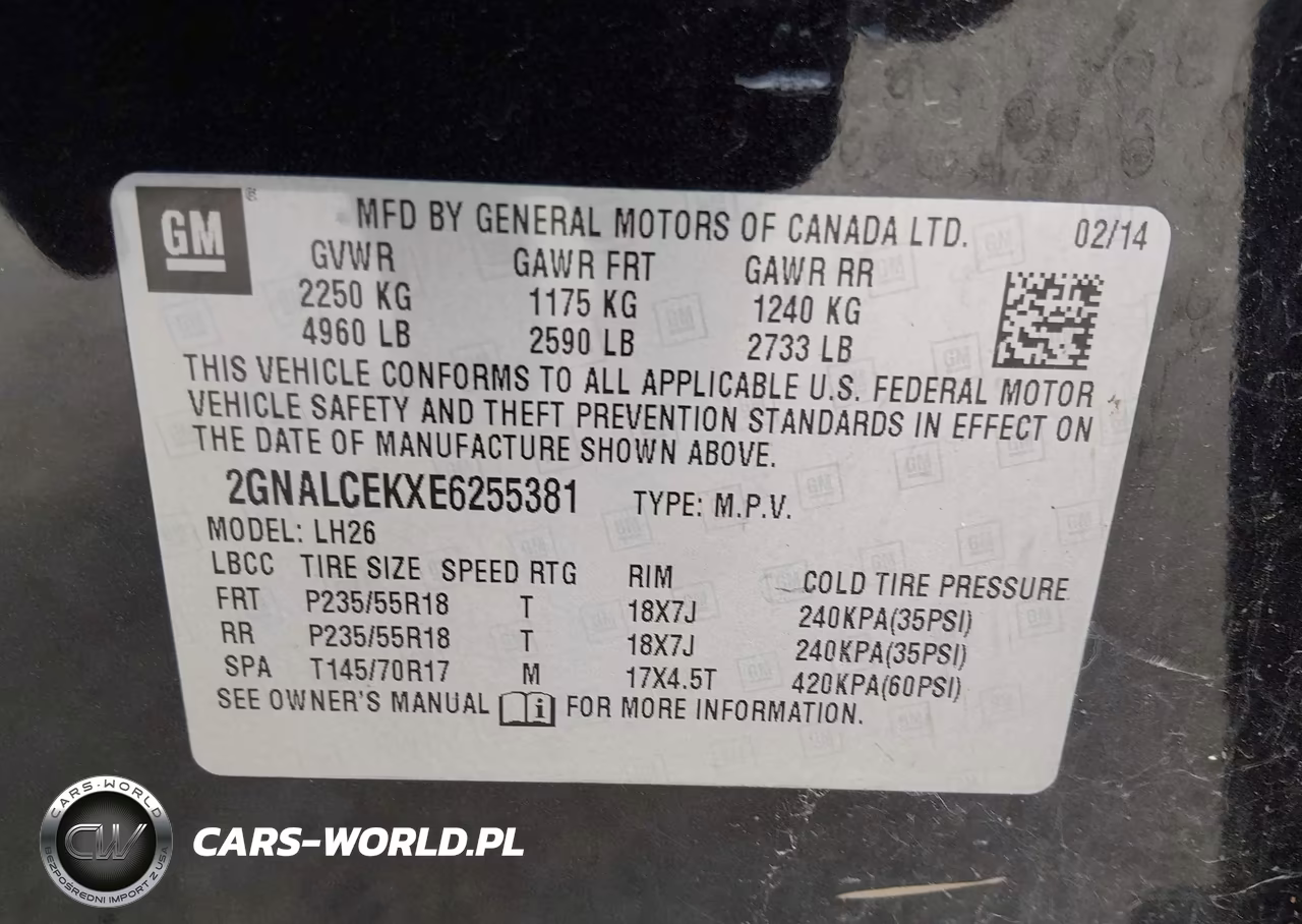 2014 Chevrolet Equinox Lt VIN:2GNALCEKXE6255381 - 9
