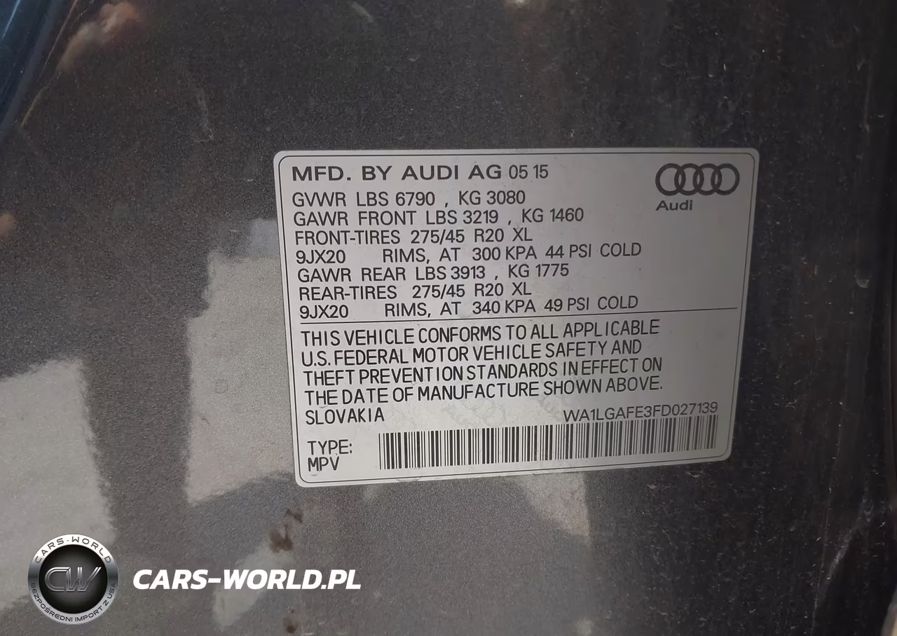 2015 Audi Q7 3.0T Premium VIN:WA1LGAFE3FD027139 - 9
