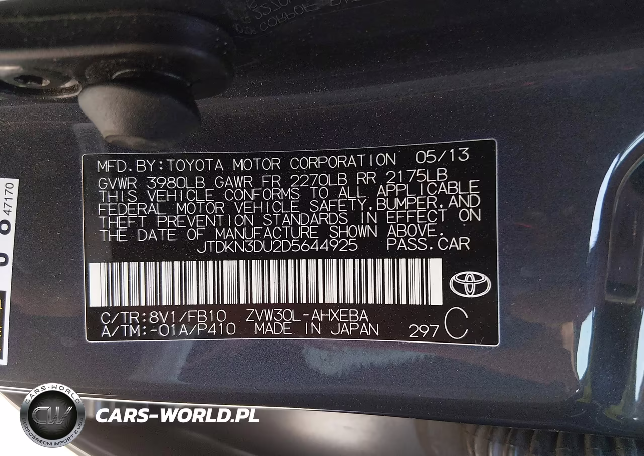 2013 Toyota Prius Three VIN:JTDKN3DU2D5644925 - 9