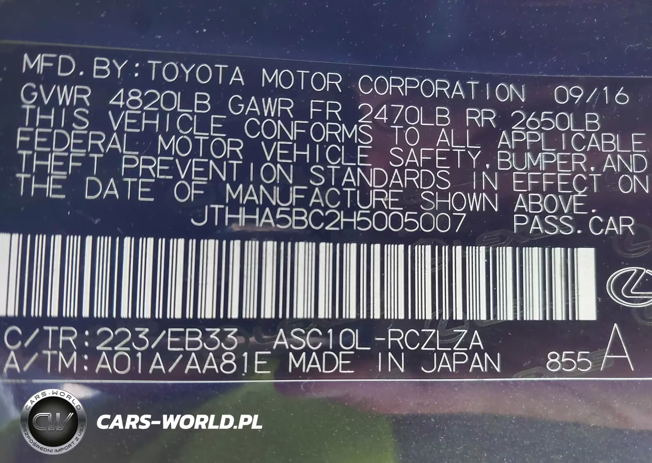2017 Lexus Rc 200T VIN:JTHHA5BC2H5005007 - 9