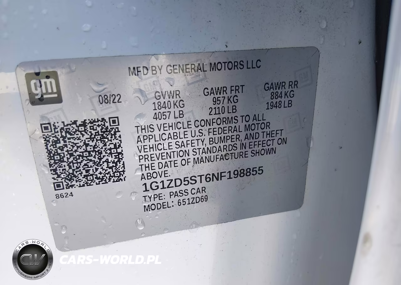 2022 Chevrolet Malibu Fwd Lt VIN:1G1ZD5ST6NF198855 - 9