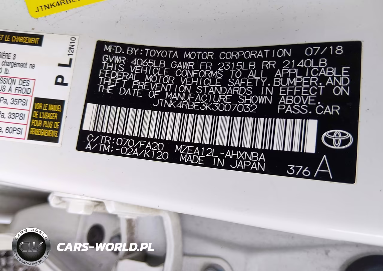 2019 Toyota Corolla Se VIN:JTNK4RBE3K3007032 - 9