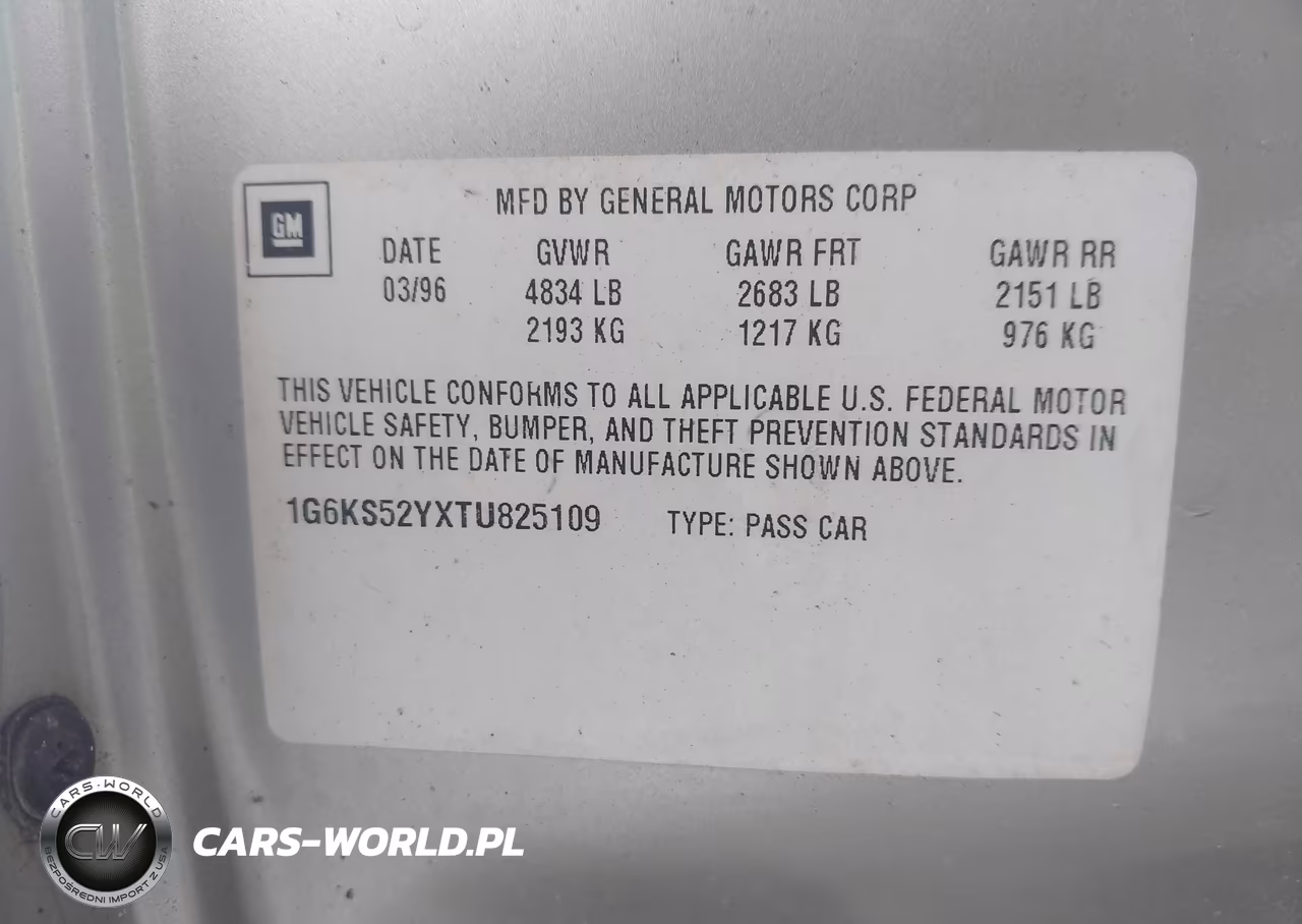 1996 Cadillac Seville Sls VIN:1G6KS52YXTU825109 - 9