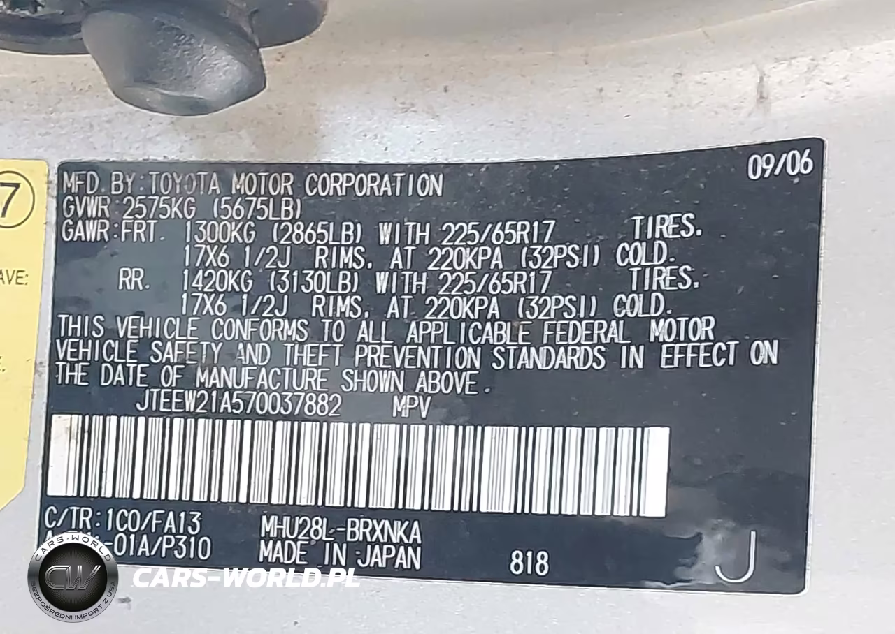 2007 Toyota Highlander Hybrid V6 VIN:JTEEW21A570037882 - 9