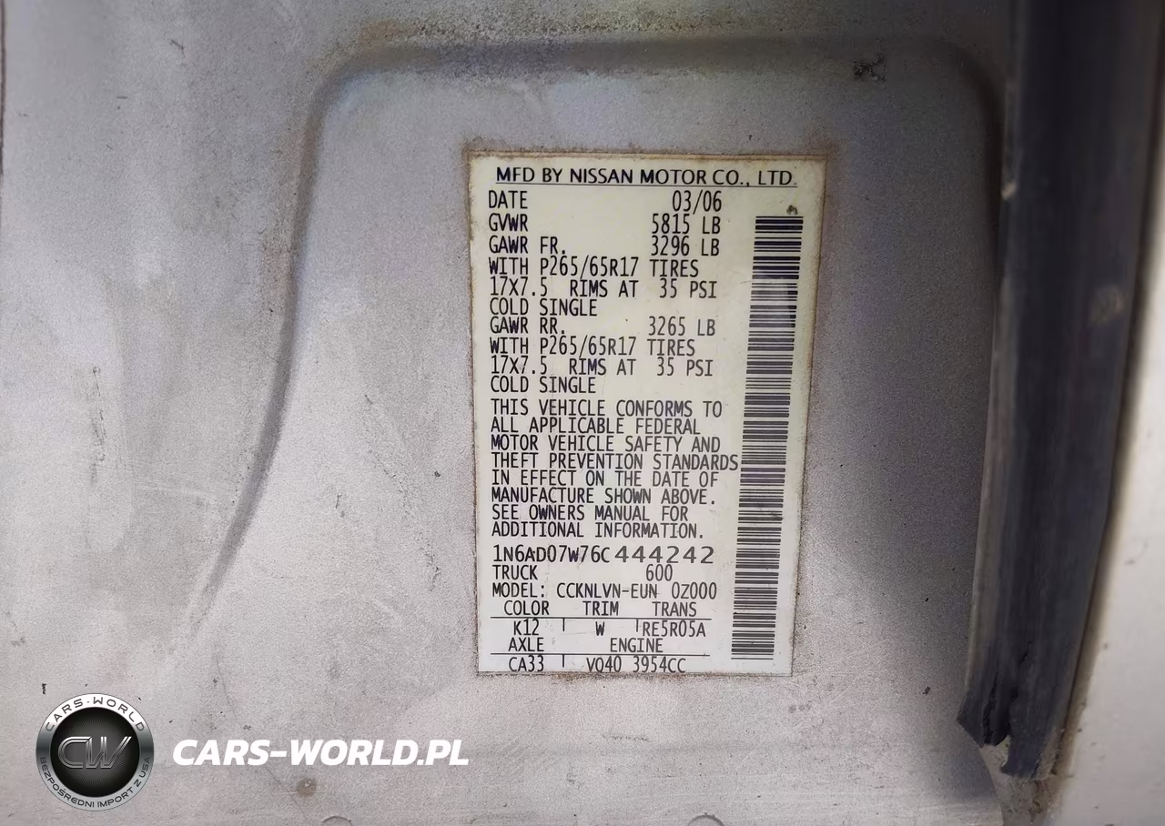 2006 Nissan Frontier Le VIN:1N6AD07W76C444242 - 9