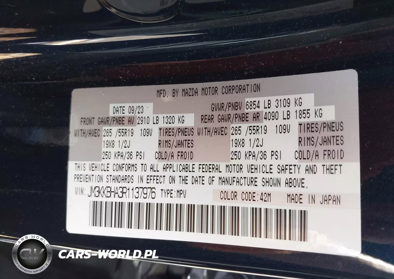 2024 Mazda Cx-90 Phev Preferred VIN:JM3KKBHA3R1137976 - 9