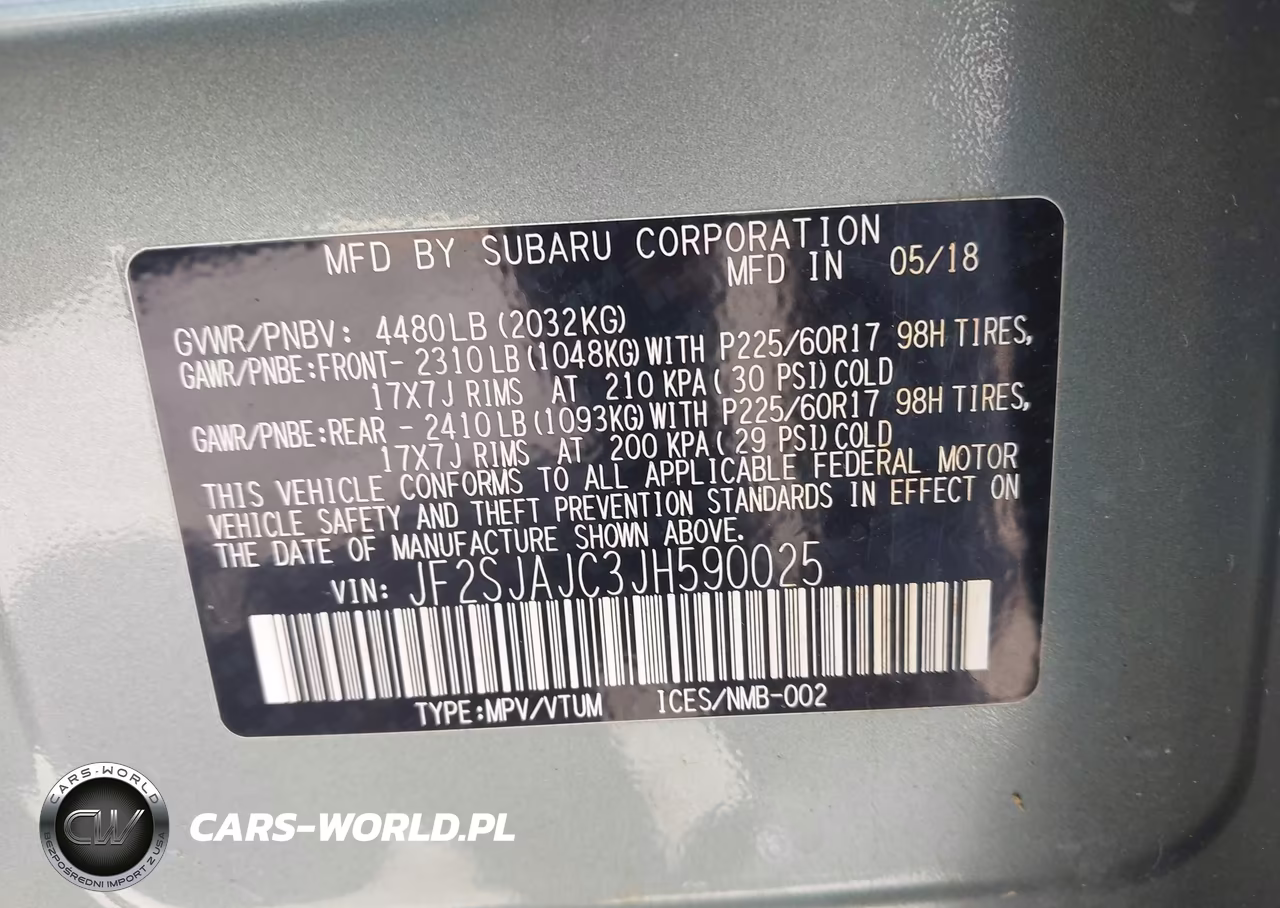 2018 Subaru Forester 2.5I Limited VIN:JF2SJAJC3JH590025 - 9