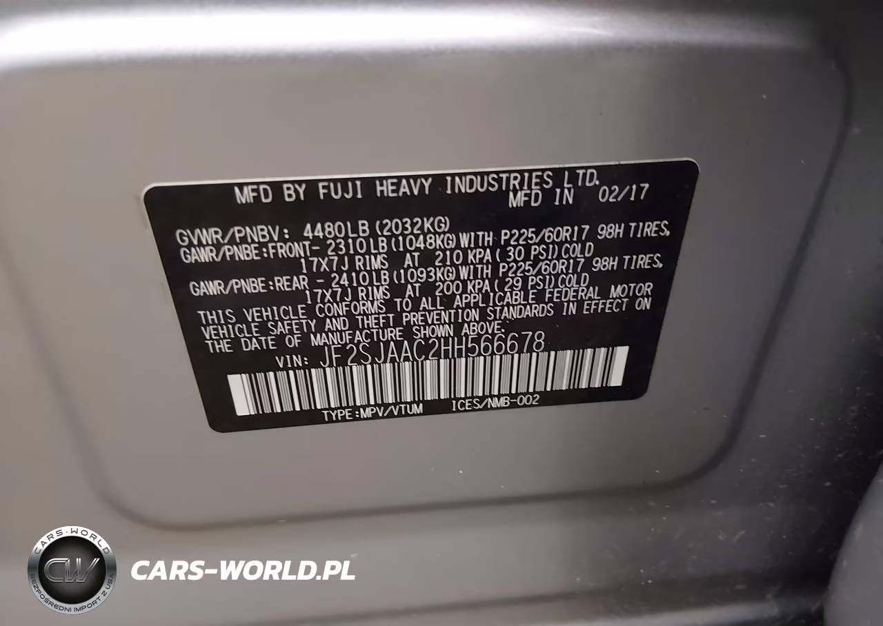 2017 Subaru Forester 2.5I VIN:JF2SJAAC2HH566678 - 9