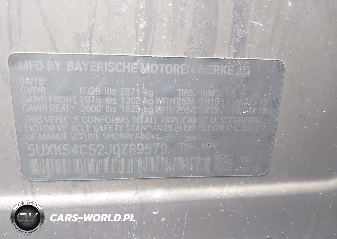 2018 BMW X5 xDrive35D VIN:5UXKS4C52J0Z89579 - 9