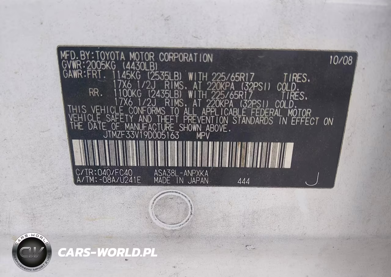 2009 Toyota Rav4 VIN:JTMZF33V19D005163 - 9