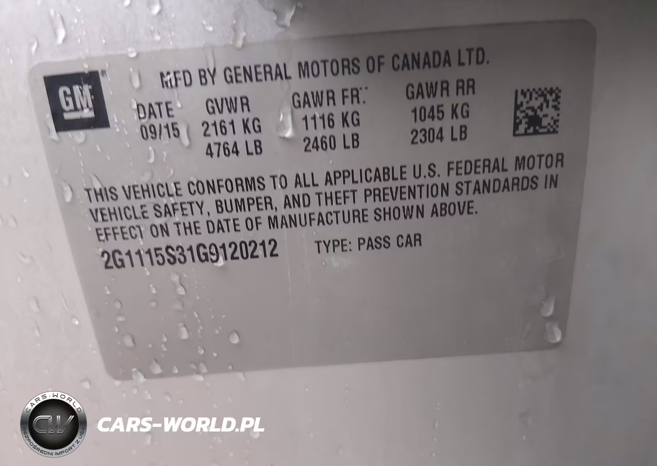 2016 Chevrolet Impala 2Lt VIN:2G1115S31G9120212 - 9