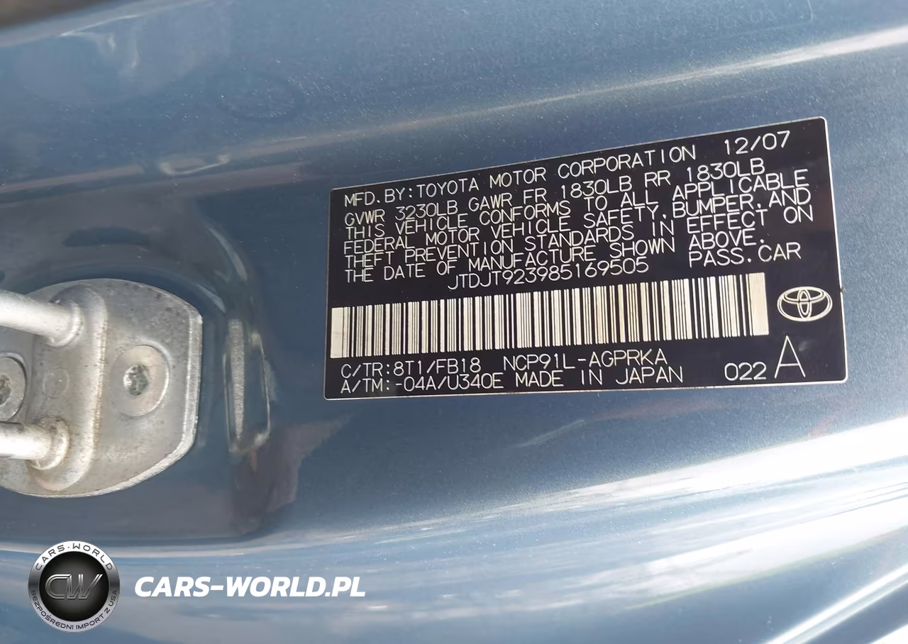 2008 Toyota Yaris VIN:JTDJT923985169505 - 9