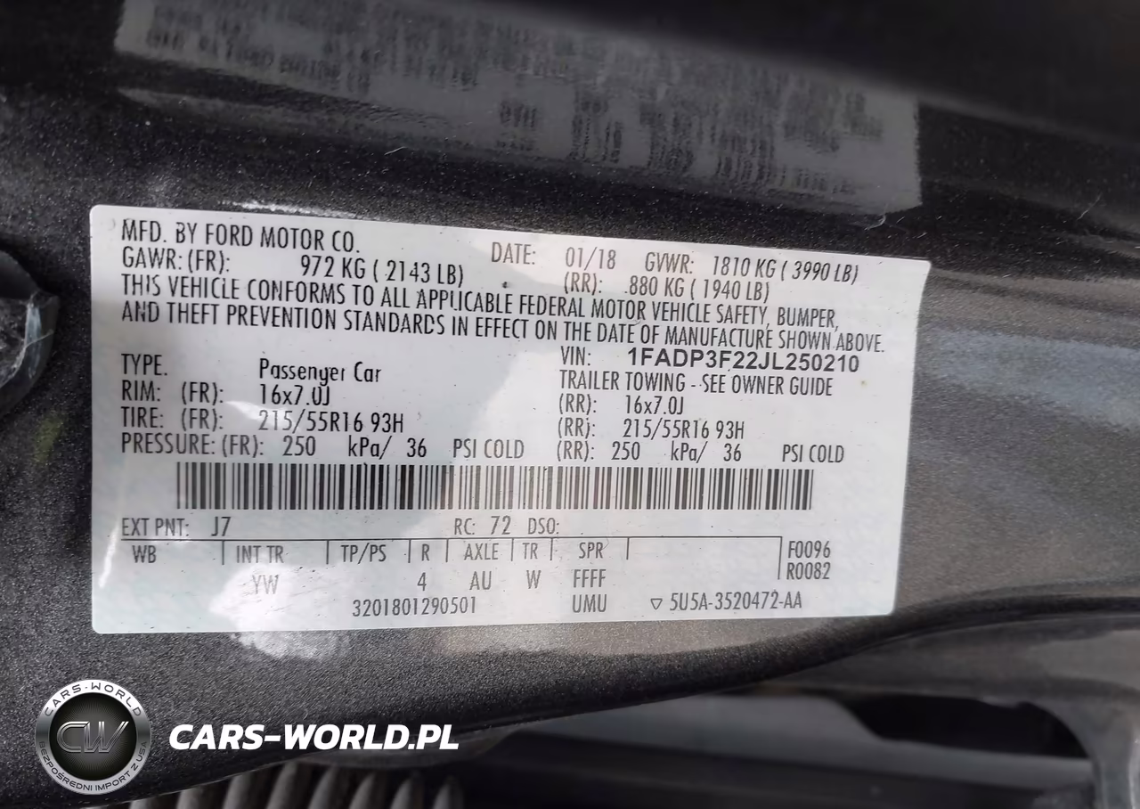 2018 Ford Focus Se VIN:1FADP3F22JL250210 - 9