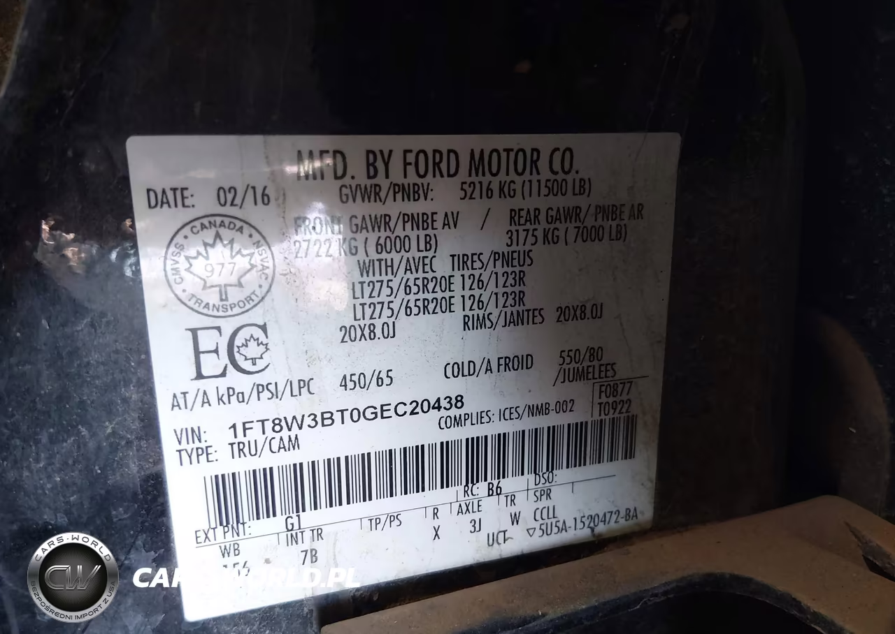 2016 Ford F-350 Lariat VIN:1FT8W3BT0GEC20438 - 9
