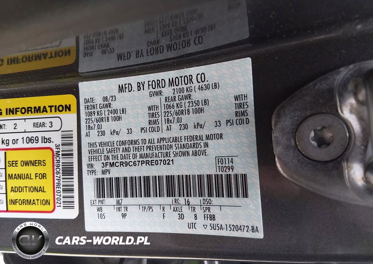 2023 Ford Bronco Sport Outer Banks VIN:3FMCR9C67PRE07021 - 9