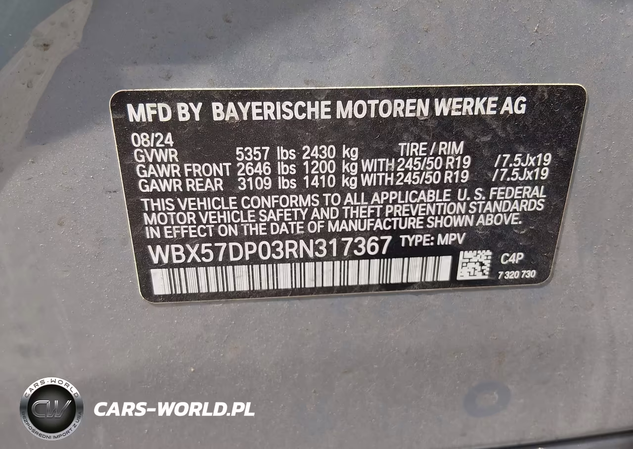 2024 BMW X3 xDrive30I VIN:WBX57DP03RN317367 - 9