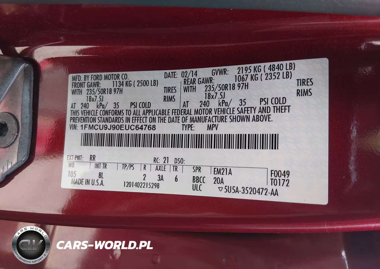 2014 Ford Escape Titanium VIN:1FMCU9J90EUC64768 - 9