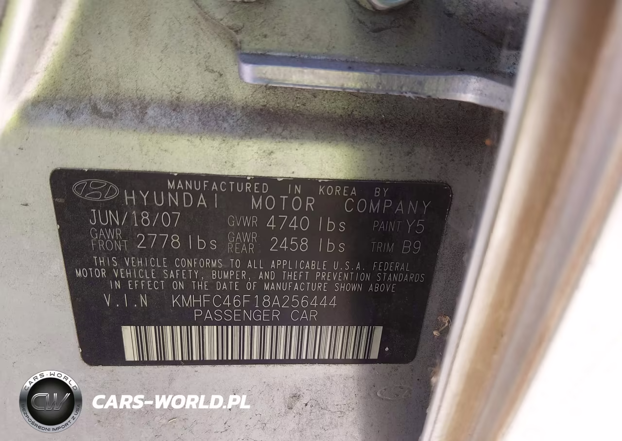2008 Hyundai Azera Limited VIN:KMHFC46F18A256444 - 9