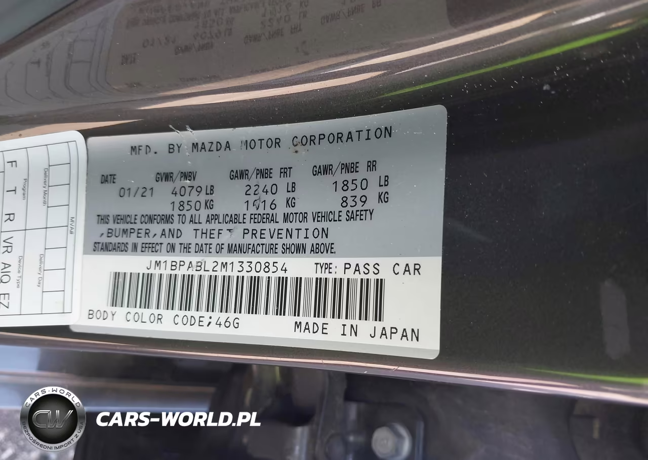 2021 Mazda Mazda3 Select VIN:JM1BPABL2M1330854 - 9