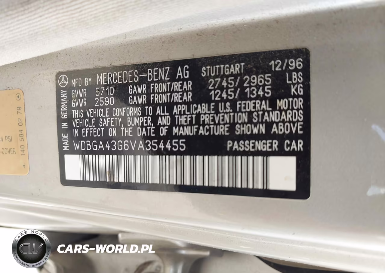 1997 Mercedes-Benz S 420 VIN:WDBGA43G6VA354455 - 9