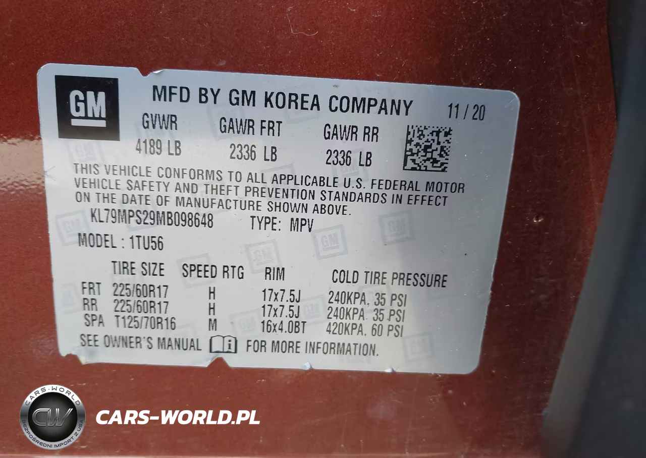 2021 Chevrolet Trailblazer Fwd Lt VIN:KL79MPS29MB098648 - 9