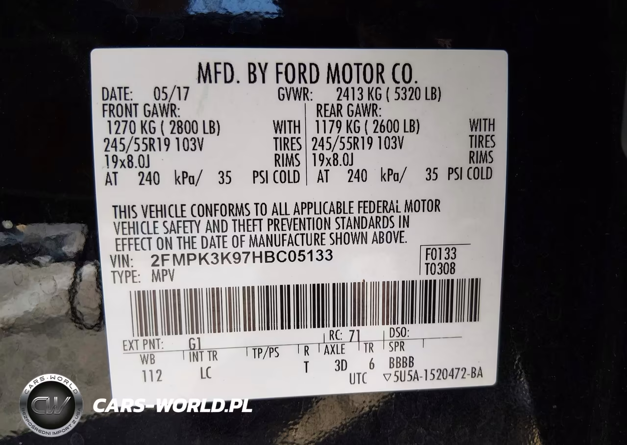 2017 Ford Edge Titanium VIN:2FMPK3K97HBC05133 - 9
