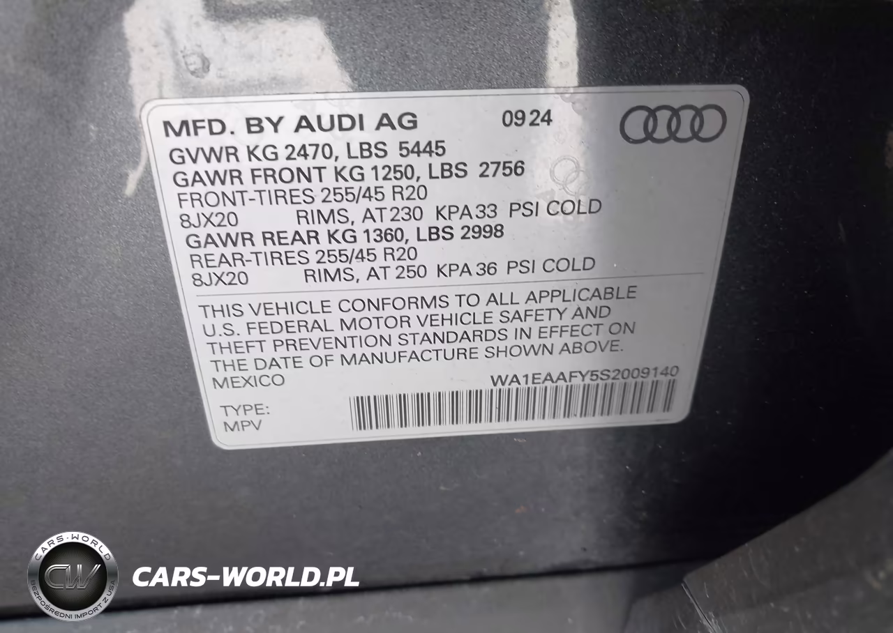 2025 Audi Q5 Premium Plus 45 Tfsi S Line Quattro S Tronic VIN:WA1EAAFY5S2009140 - 9