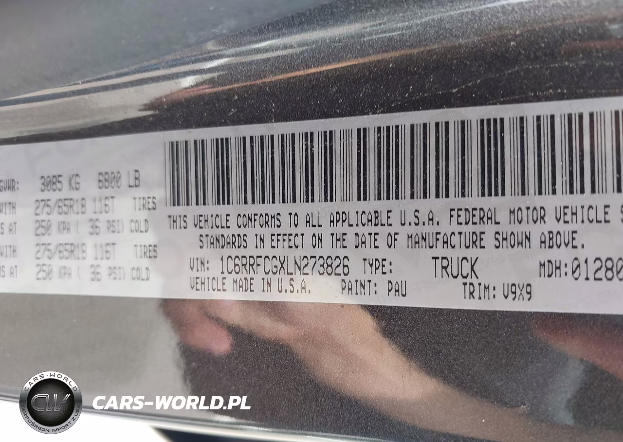 2020 Ram 1500 Tradesman 4X4 6'4 Box VIN:1C6RRFCGXLN273826 - 9