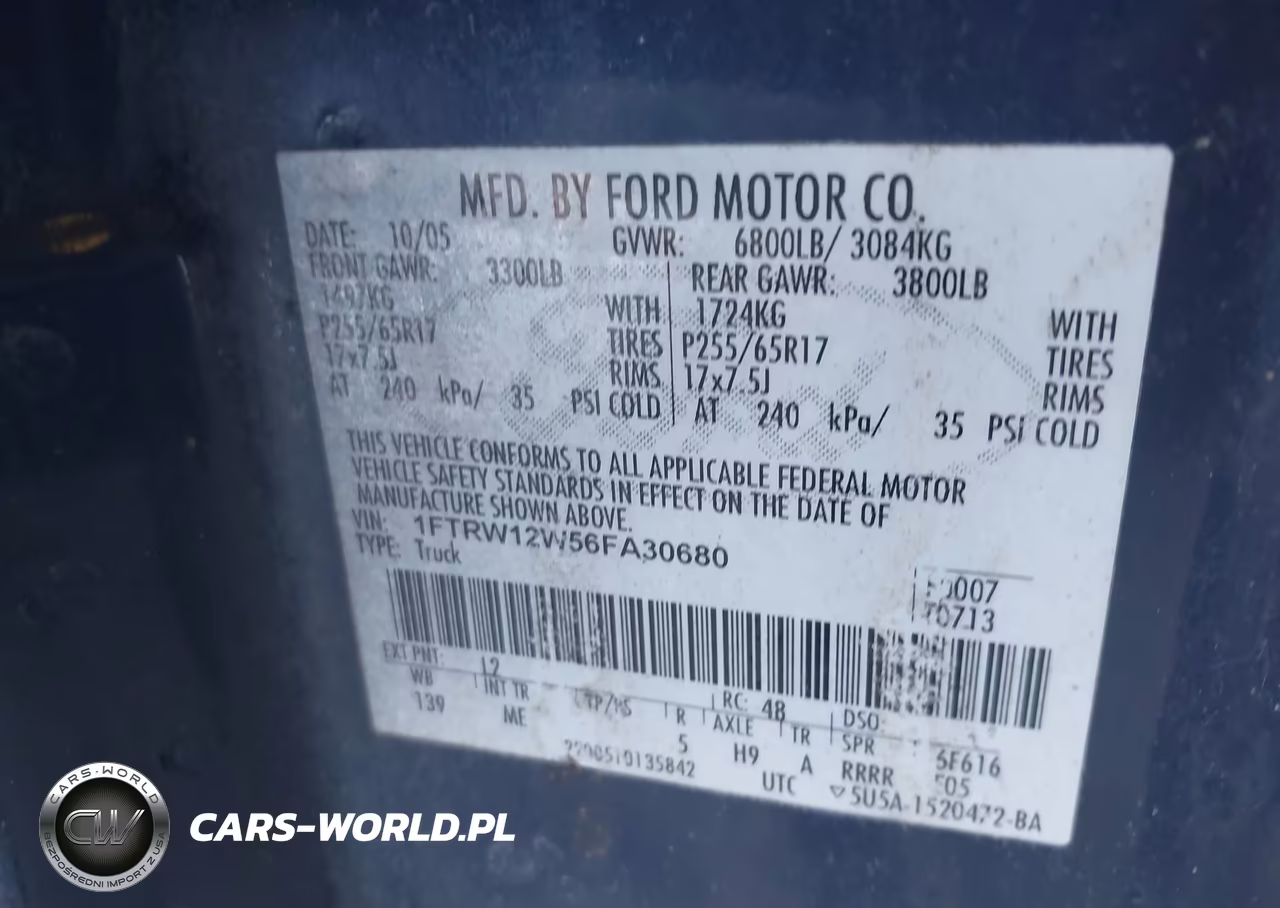 2006 Ford F-150 Xlt VIN:1FTRW12W56FA30680 - 9