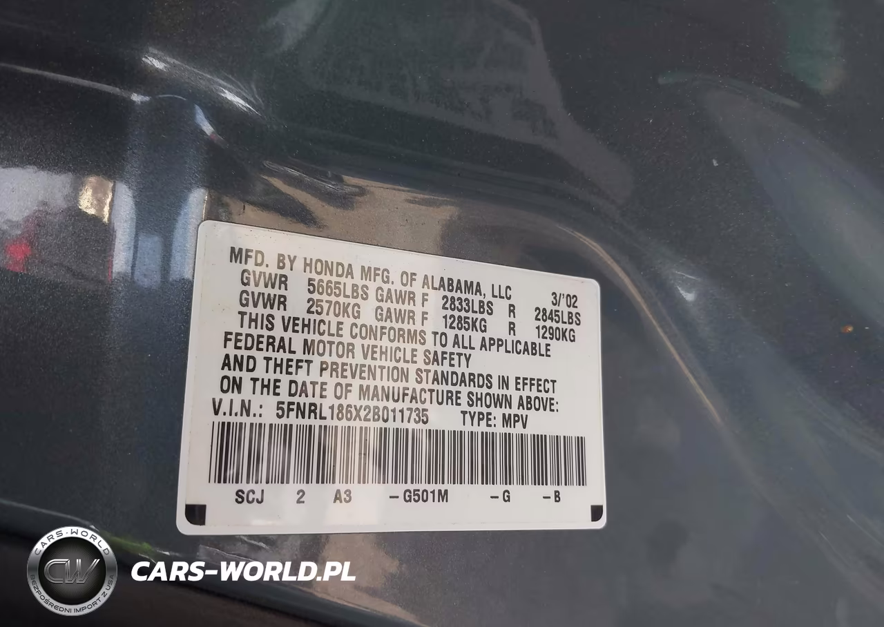 2002 Honda Odyssey Ex VIN:5FNRL186X2B011735 - 9