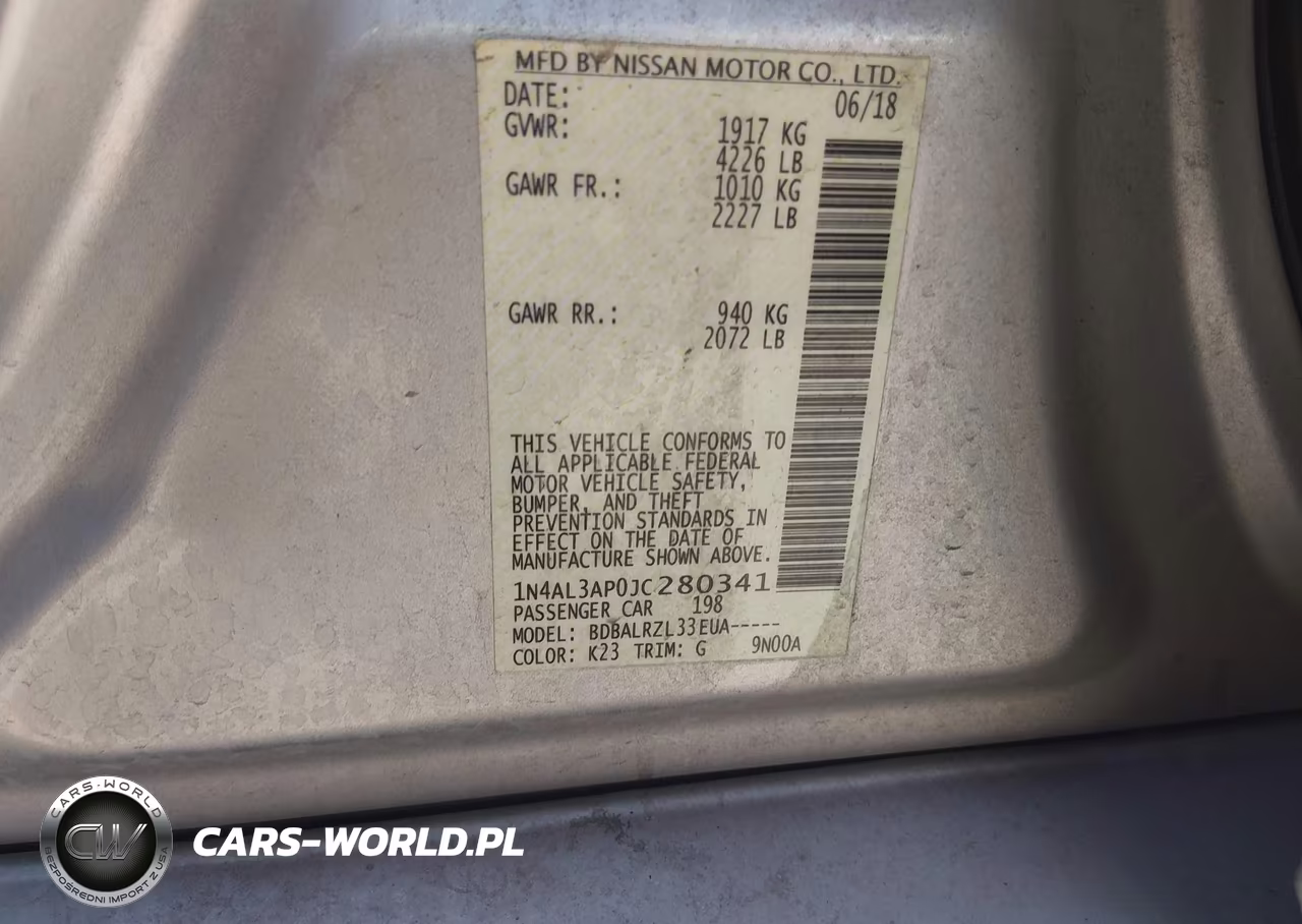 2018 Nissan Altima 2.5 Sl VIN:1N4AL3AP0JC280341 - 9