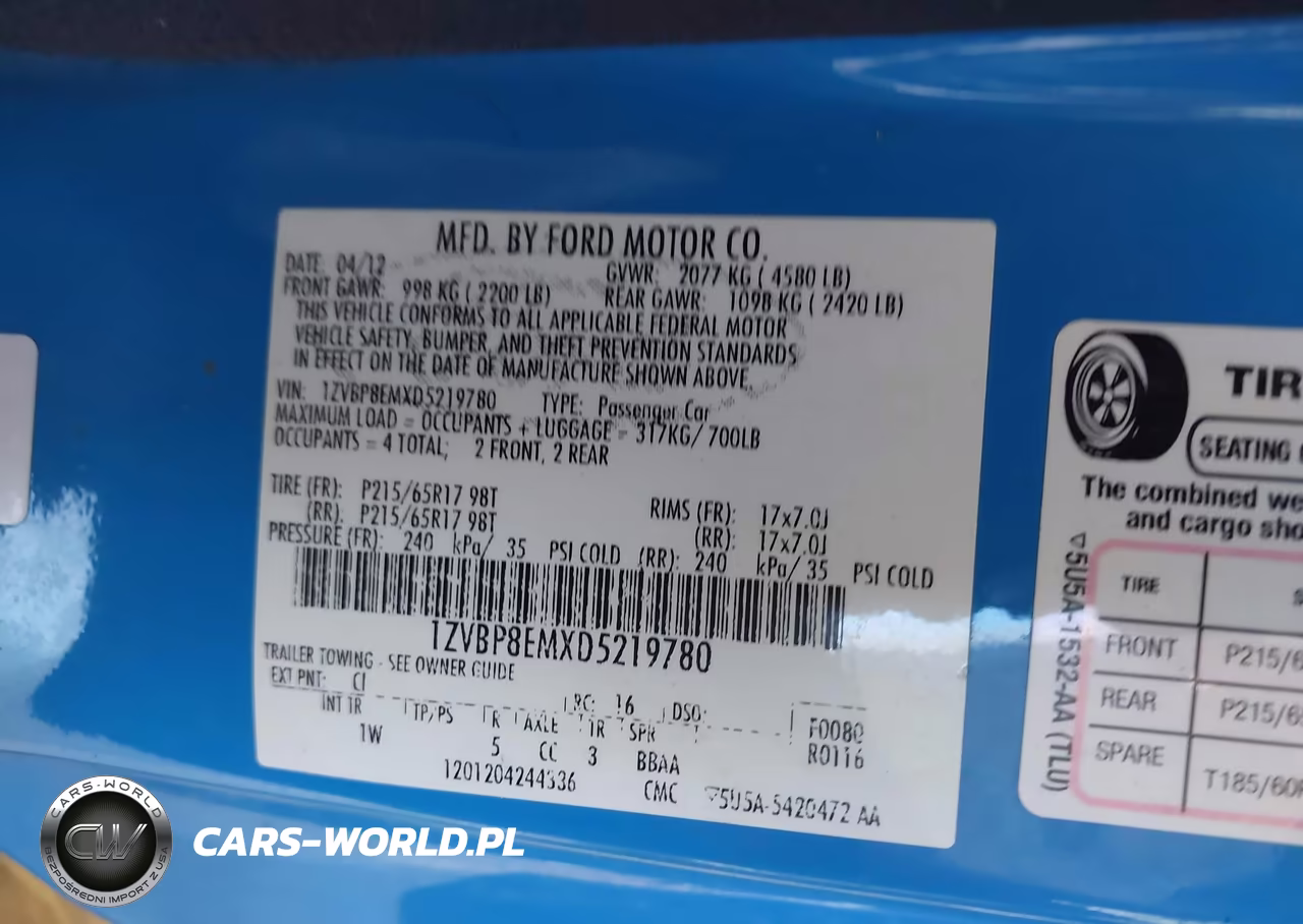 2013 Ford Mustang V6 VIN:1ZVBP8EMXD5219780 - 9
