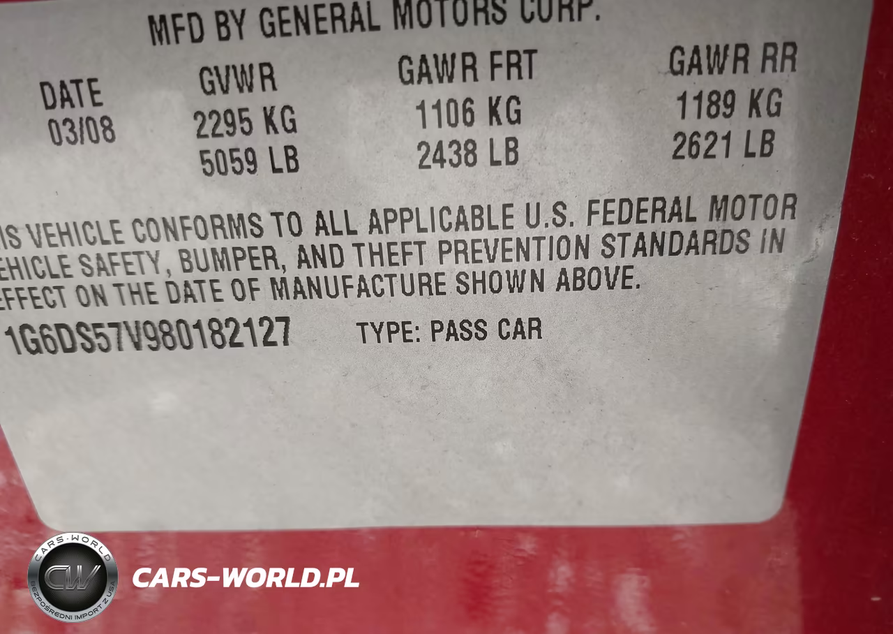 2008 Cadillac Cts Awd W-1Sb VIN:1G6DS57V980182127 - 9