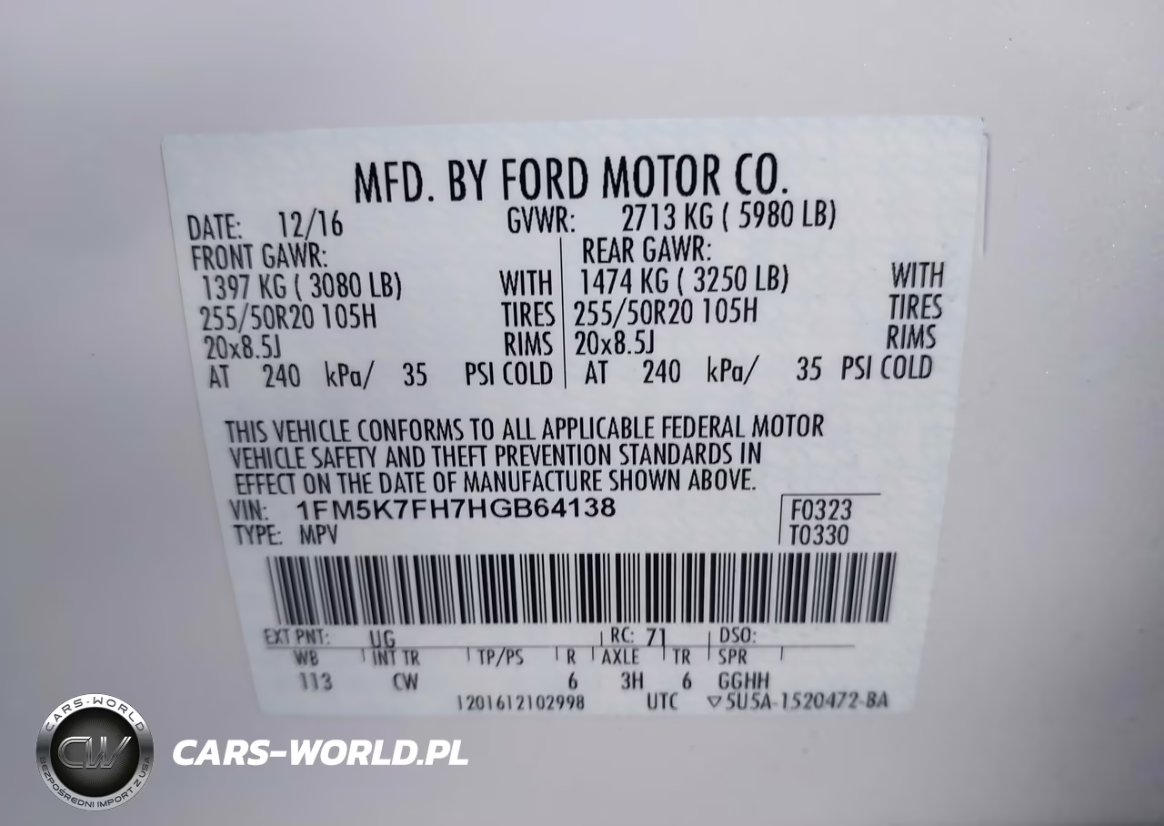 2017 Ford Explorer Limited VIN:1FM5K7FH7HGB64138 - 9