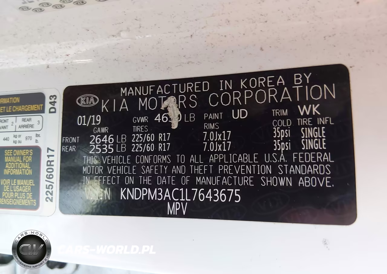2020 Kia Sportage Lx VIN:KNDPM3AC1L7643675 - 9