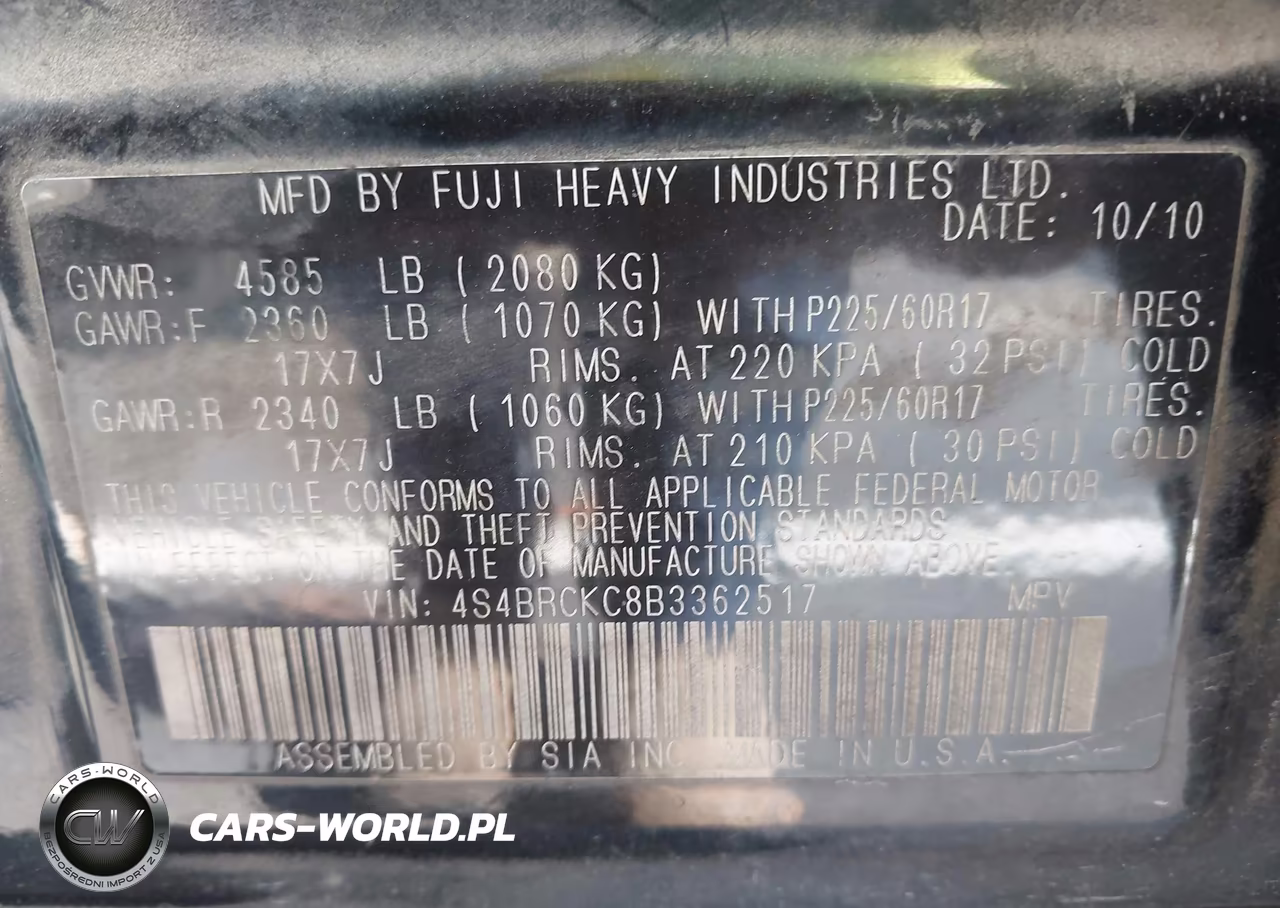 2011 Subaru Outback 2.5I Limited VIN:4S4BRCKC8B3362517 - 9