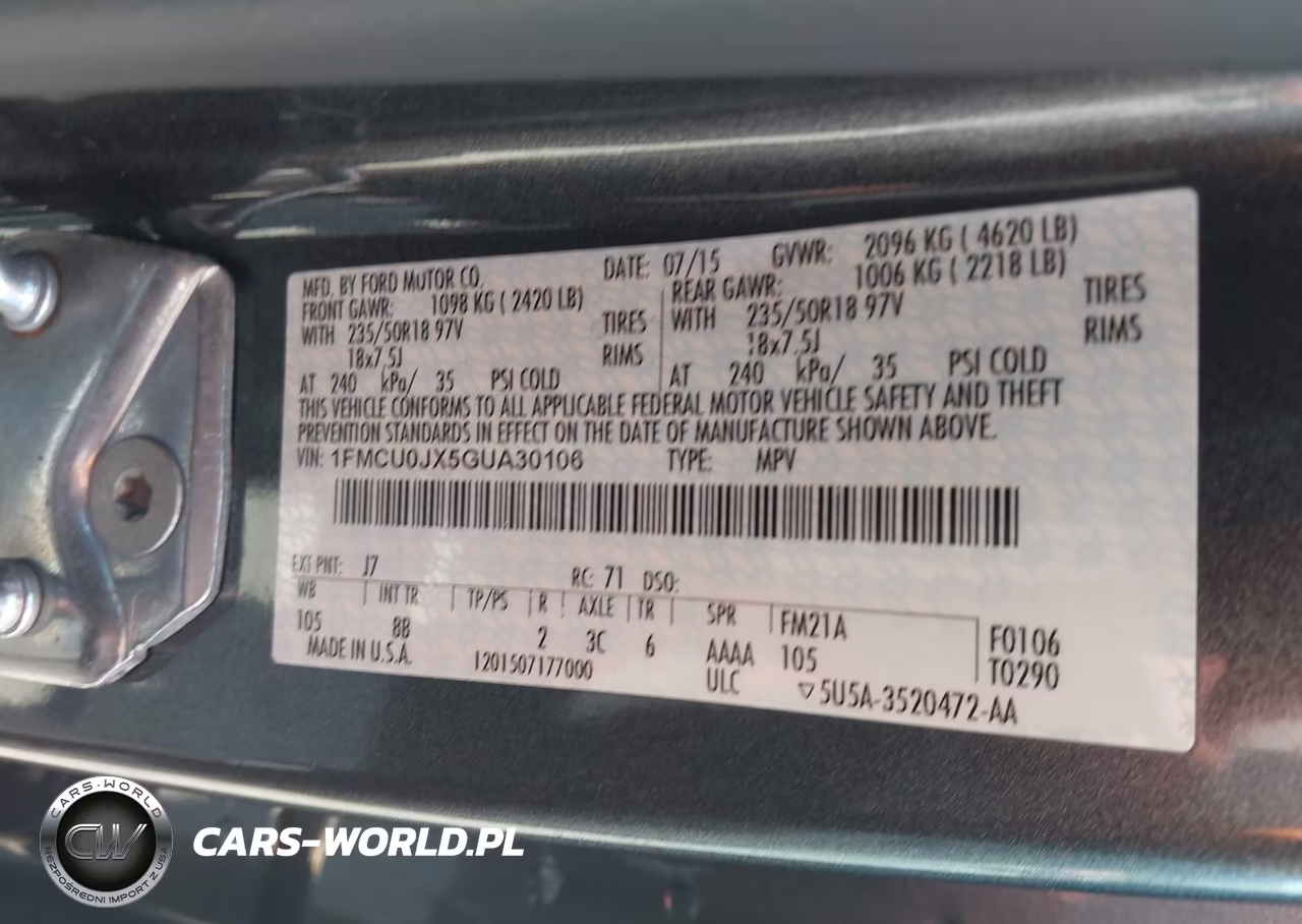 2016 Ford Escape Titanium VIN:1FMCU0JX5GUA30106 - 9