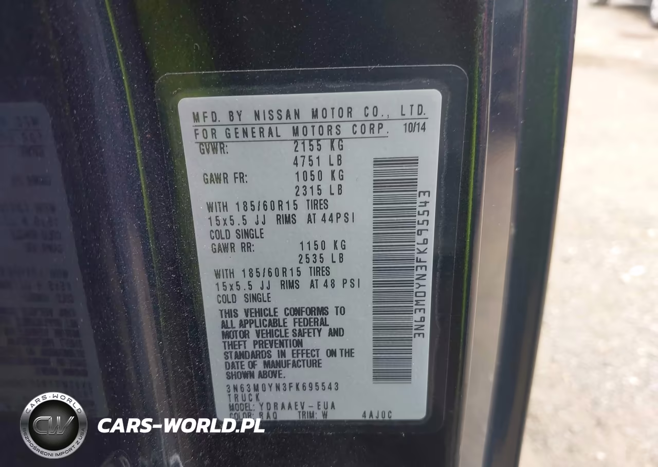 2015 Chevrolet City Express 1Ls VIN:3N63M0YN3FK695543 - 9
