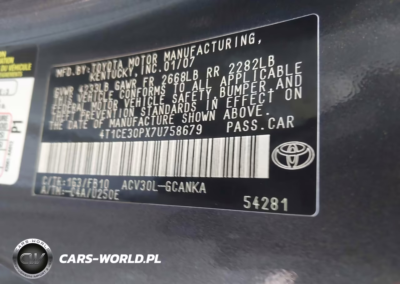 2007 Toyota Camry Solara Se VIN:4T1CE30PX7U758679 - 9